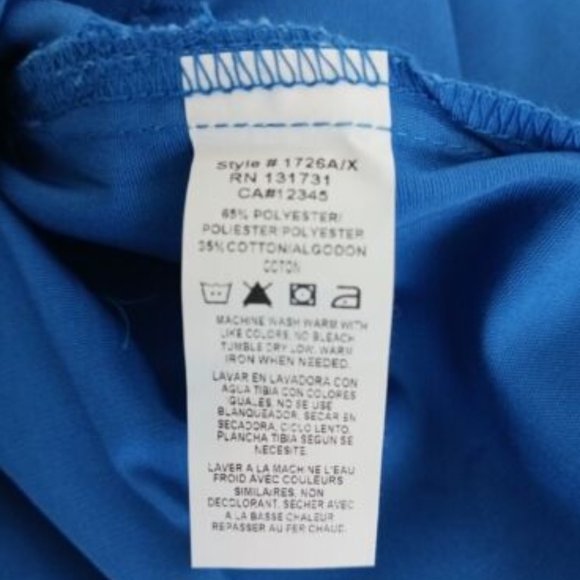 Red Panda womens scrub top V Neck Short sleeve Size XS RYL Blue 1726 - Picture 6 of 6